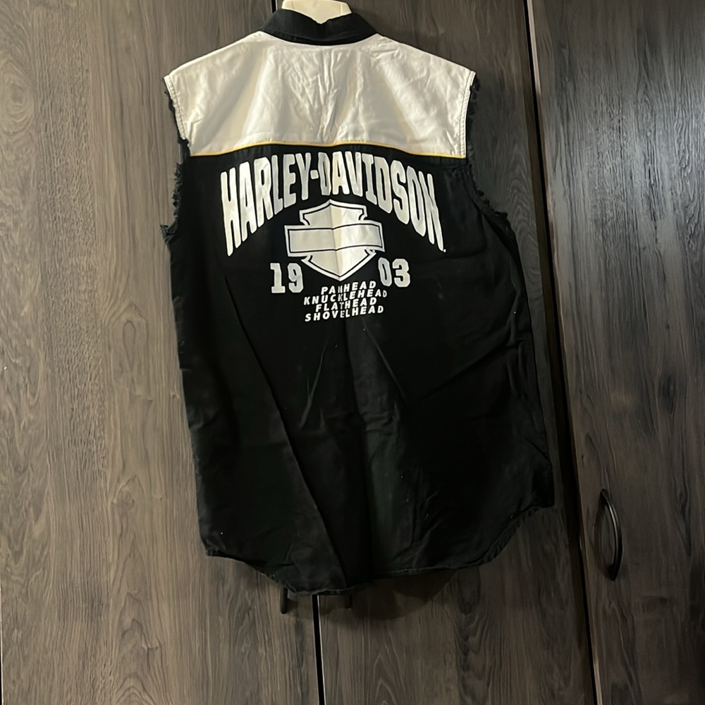 Harley-Davidson men's distressed Y2K vest size medium